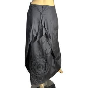 2026 Deux Mille Vingt Six Size 3 M Black Multi Technical Rosette Back Maxi Skirt